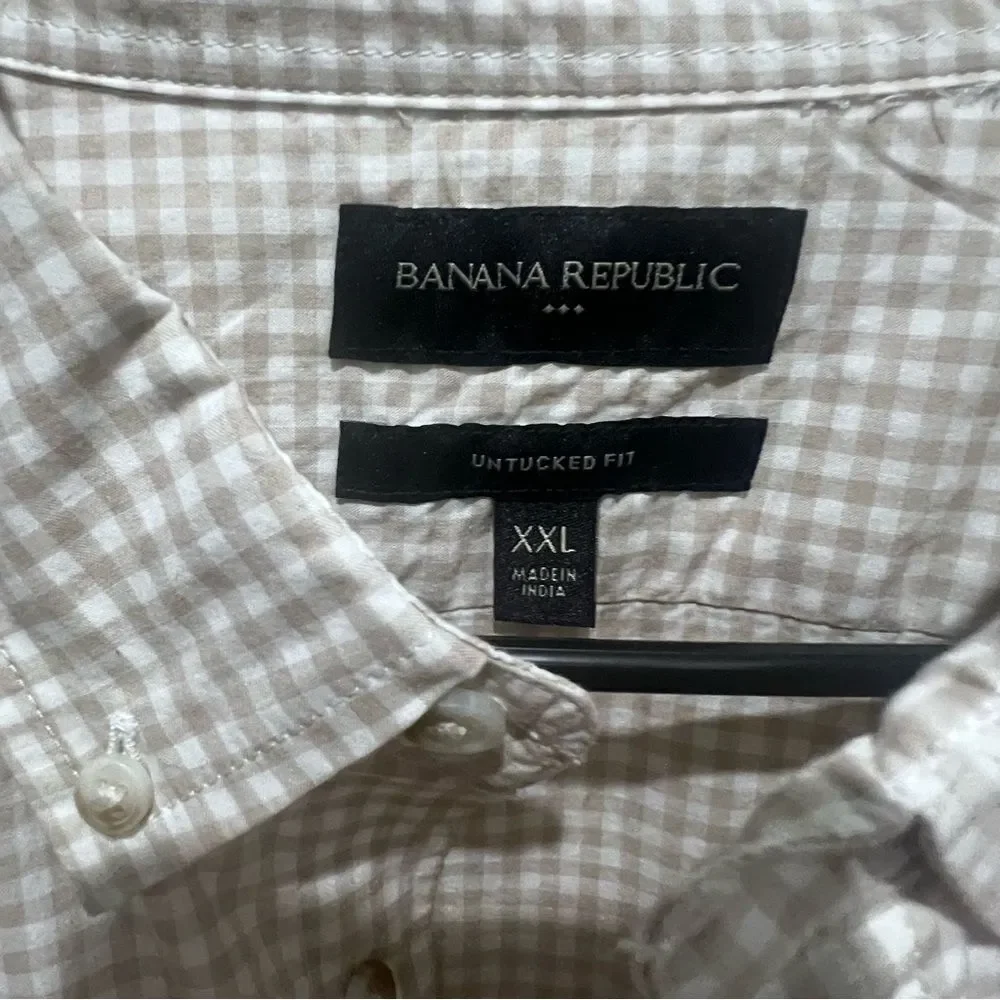NWT Banana Republic men's button down collar long sleeves shirt untucked fit xxl